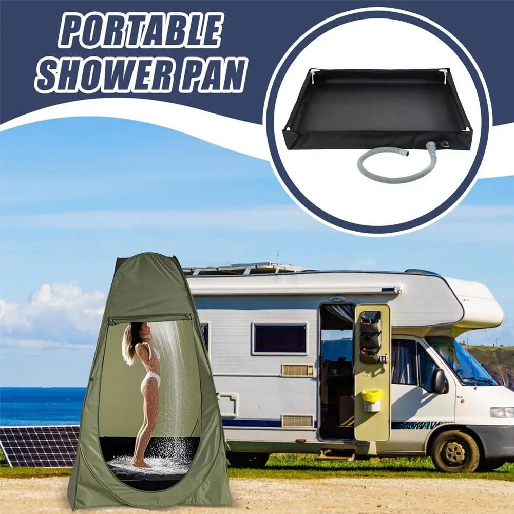 1Pc Folding Camping Shower Tent Floor Base Outdoor Tent Shower Tray Portable Shower Pan RV Shower Basin Base For Camping Tr N1N2