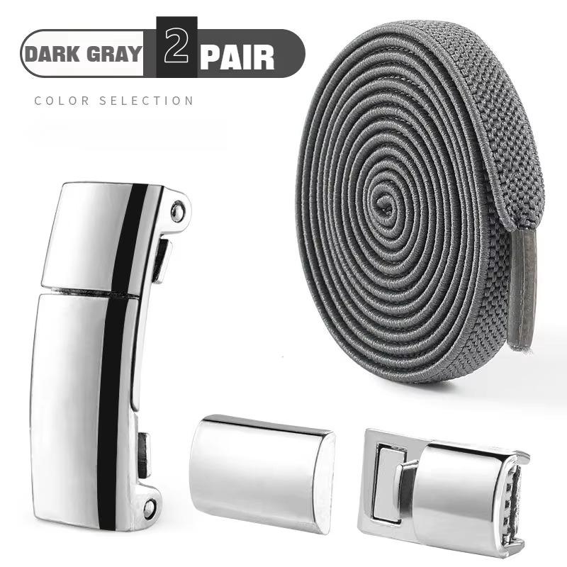 2Pair Elastic Laces Sneakers Magnetic Lock Shoelaces without ties unisex Flat No Tie Shoelace Rubber Bands for Shoes Accessories