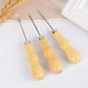 Wooden Handle Shoes Repairing Awl Leather Shoe Sewing Cobbler Tool DIY Craft Repair Hand Stitcher Straight Curved Hook