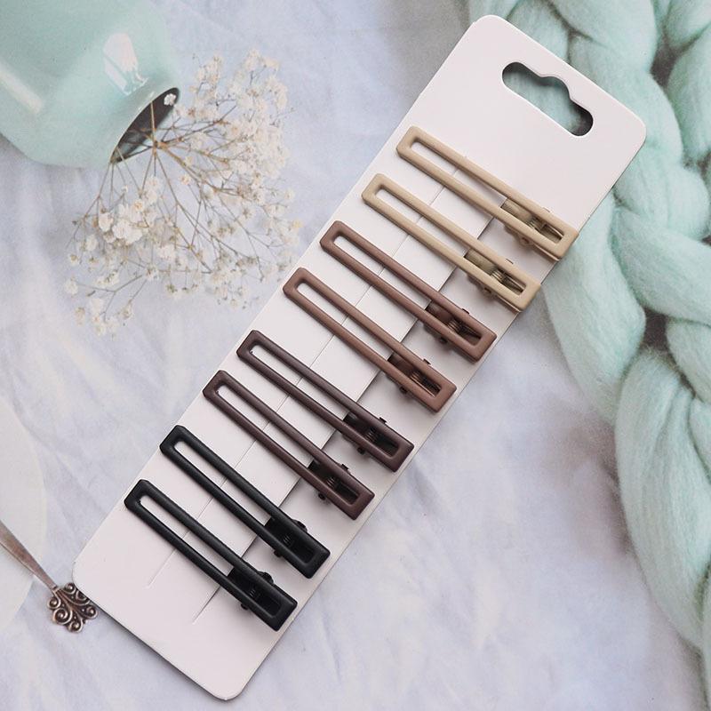 8Pcs/Set Women Girs Vintage Frosted Geometry Hairpins Adult Lovely Alloy Ornamentr Hair Clips Female Fashion Hair Accessories