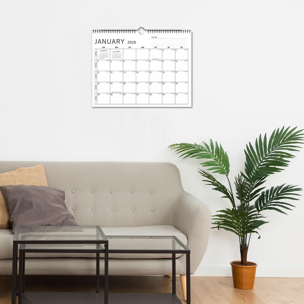 KOPEESY Wall Calendar 2026, Months Calendar 2026 from Now To December 2026, 14.5" X 11" Monthly Calendar with Thick Paper and Julian Dates for Office