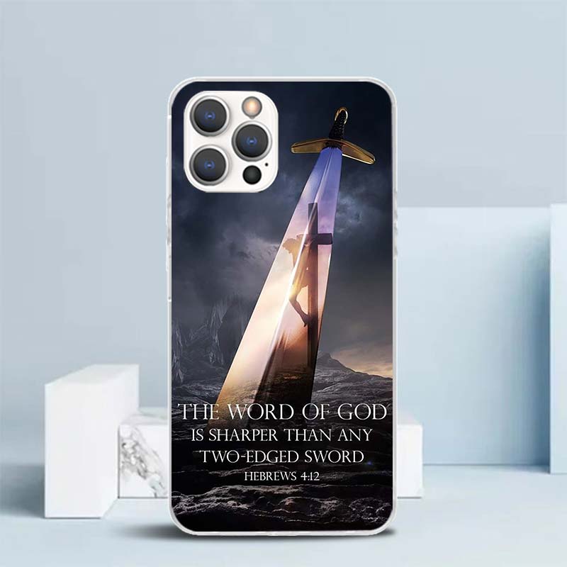 God Jesus Pray Cross Soft Cover for iPhone 16 17 Air 15 14 Pro Max 16E Phone Case 13 Mini 12 11 7 SE 8 Print Pattern Fit Cases 1