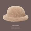 Bucket hat women's winter warm hat plush top hat knitted basin hat thick light luxury high sense