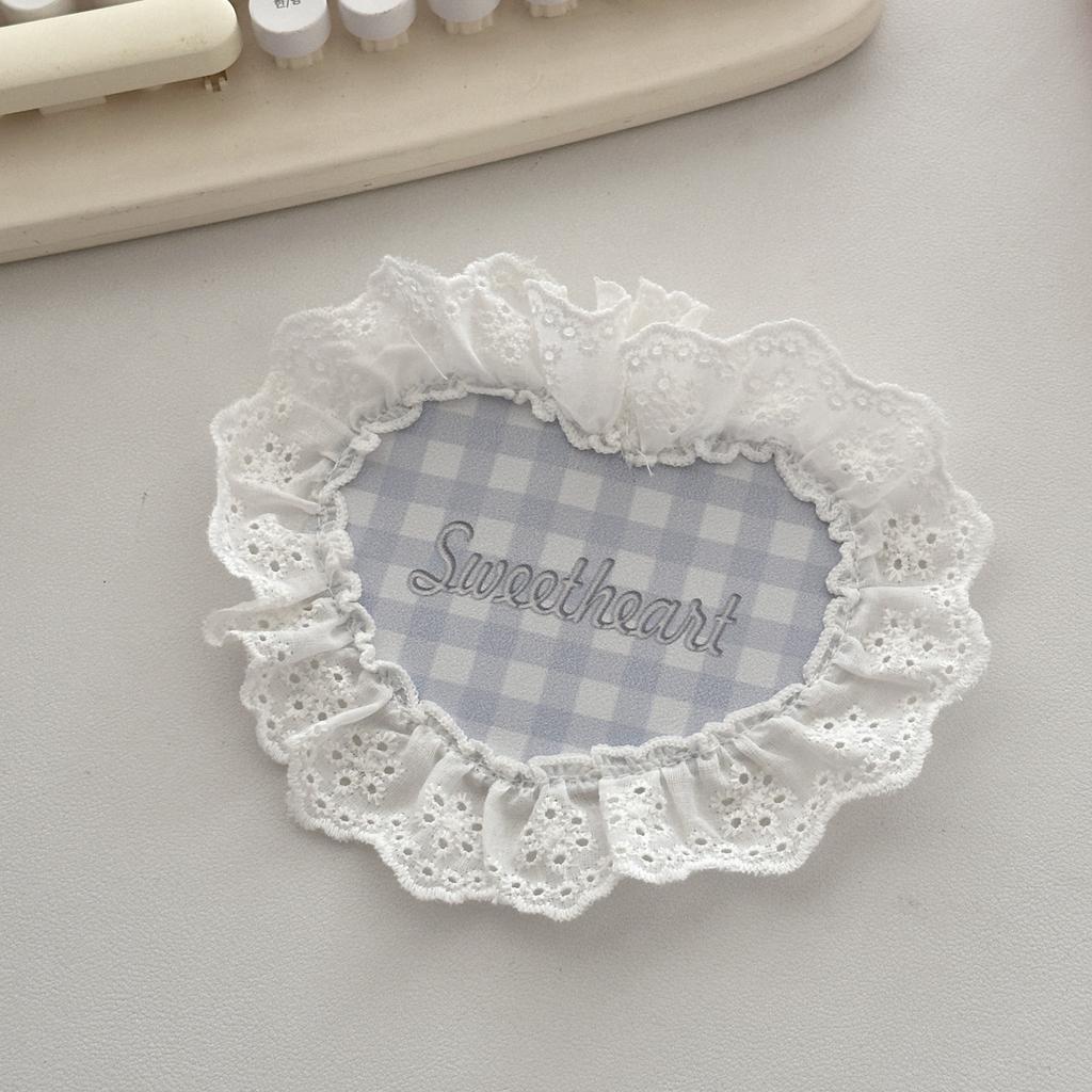Heart Shaped Lace Coasters Sweetheart Plaid Cup Mats Multi Purpose Drink Coaster Tableware Decoration Kitchens Accessories Gifts