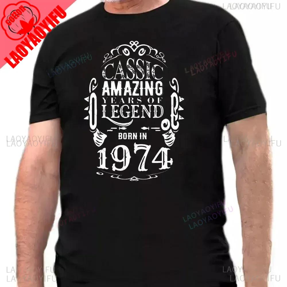 Made In 1974 Limited Edition Print Birthday Gift Tshirt Mens Cotton Tees 51 Years Old Short Sleeve Tshirt Gift Creative Tops
