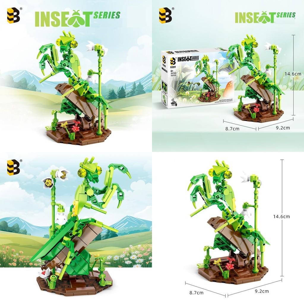 Mini Praying Mantis Assembled Building Block Model Ornament For Kids Educational Play And Diy Fun