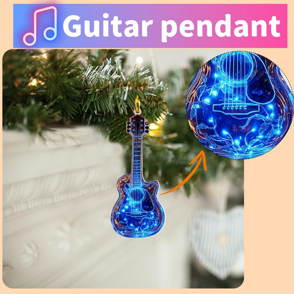 Guitar Ornament, Handmade 2D Acrylic Guitar Decoration, Holiday Gift For Music Enthusiasts