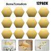 12/48pcs Hexagon Acrylic Mirror Wall Sticker Diamond Shaped Acrylic Tile Stickers Peel and Stick 3D Tile Wall Decals DIY Decor