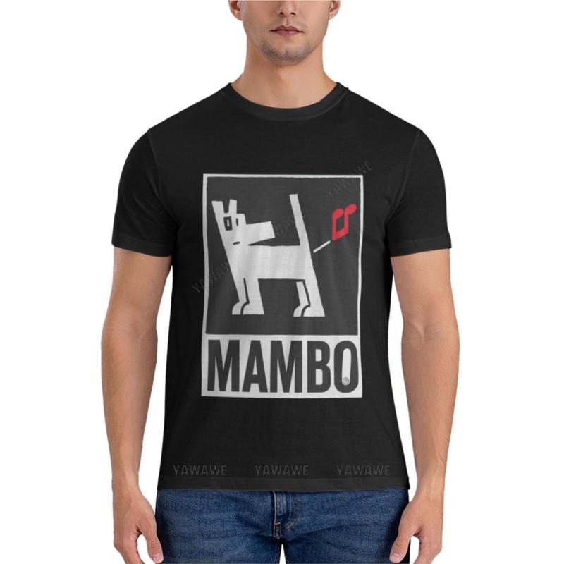 White Dog Mambo Classic Tshirt Shirts Graphic Tees Mens White T Shirts Animal Print Shirt For Boys
