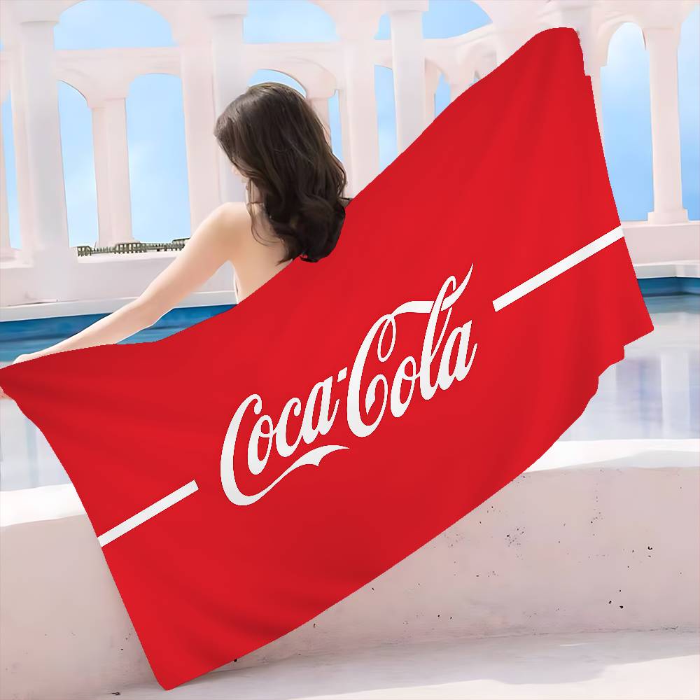 C-Coca C-cola Vintage Logo Mikrofaser Bedrucktes Strandtuch Bergsteigen Yoga Strand Schwimmen Laufen Saugfähiges Weiches Handtuch