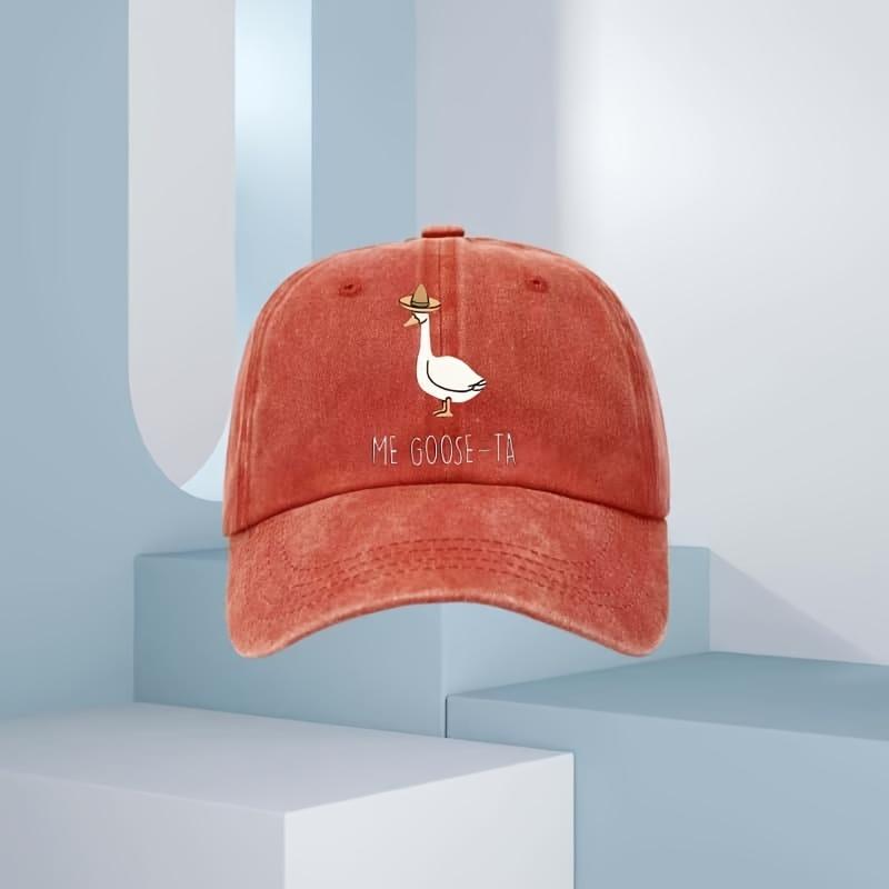 Men's and women's fashionable duck print baseball cap, outdoor sunscreen travel equipment with simple design