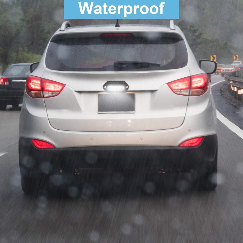 8PCS 6 LED Car License Number Plate Light For SUV Truck Trailer Van Tag Step Lamp White Bulbs Car Products License Plate Lights