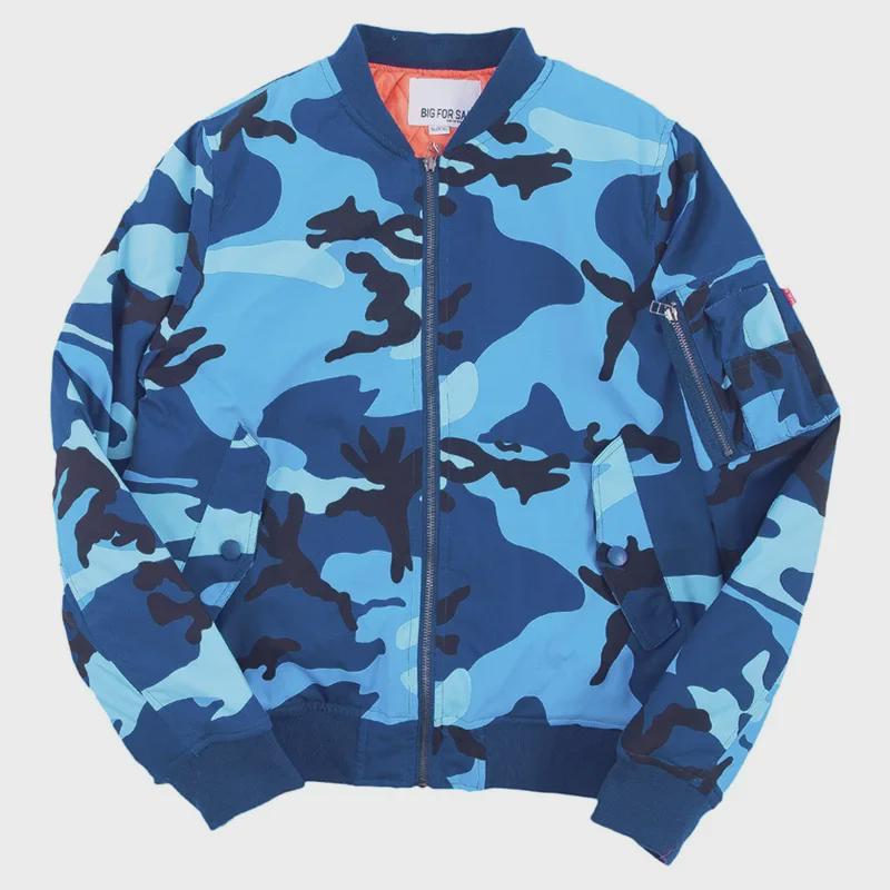 Męska kurtka pilotka MA1 w kamuflażu: Modna kurtka bejsbolowa inspirowana Siłami Powietrznymi USA na jesień/zimę