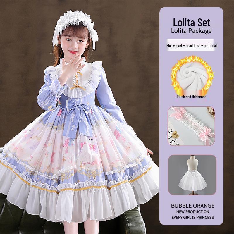 Lolita Princess Long Sleeve Birthday Dress for Girls - 2026 Spring Collection