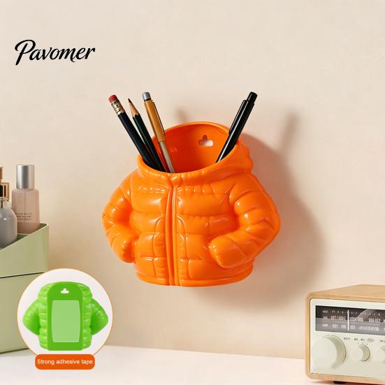 Stationery Holder Magnetic Puffer Jacket Pen Holder, Cute Desk Organizer for Office, Pencil Cup Novelty Pens Pencils Markers Small Item Storage Office