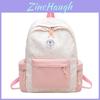 High School Student Girls Backpack With Color Blocked Star Pattern For School Use
