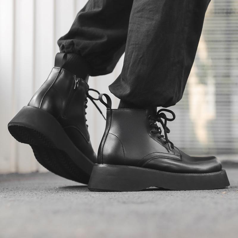 Retro thick-soled Martin boots men's 2024 autumn new British wind big head heightening locomotive boots 22611-J