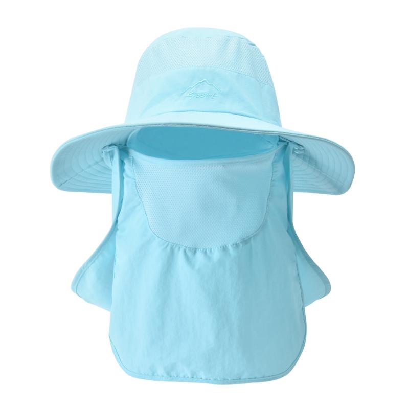 

Fisherman s hat, male sun hat, summer outdoor quick drying sun hat, fishing breathable sun hat, female face mask hat One Size небо синє кольору