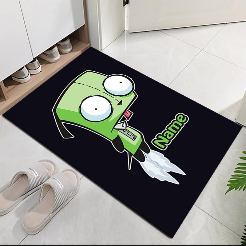 Custom Name Invader Zim Printed Carpet, for Office Chair Living Room Bedroom Kitchen Room Decor Gifts.