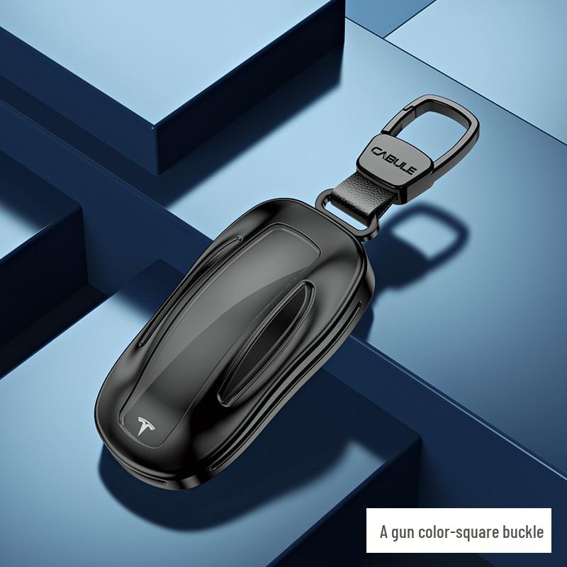 

Tesla X & Model S Key Cover: Aluminum Alloy with Leather Rope