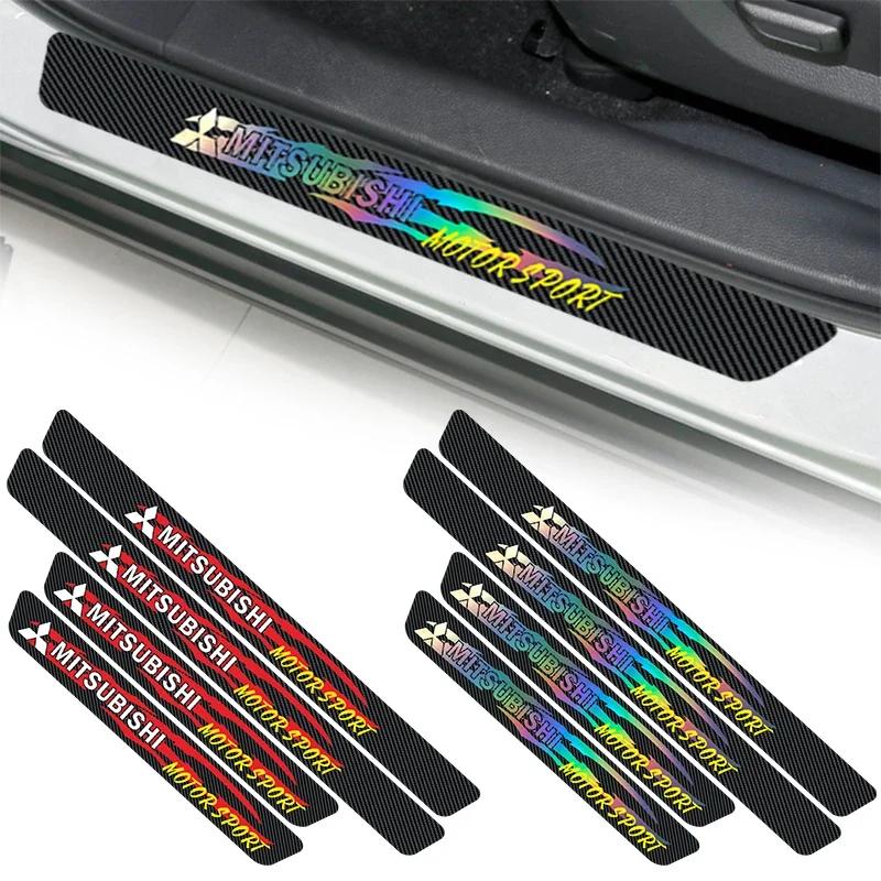 Kohlefaser für Mitsubishi Eclipse Lancer Ralliart Outlander ASX L200 Mirage Pajero Auto Front Heck Türschwellen Schutzaufkleber