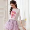 Women's Floral Print Long Sleeve Round Neck T-Shirt