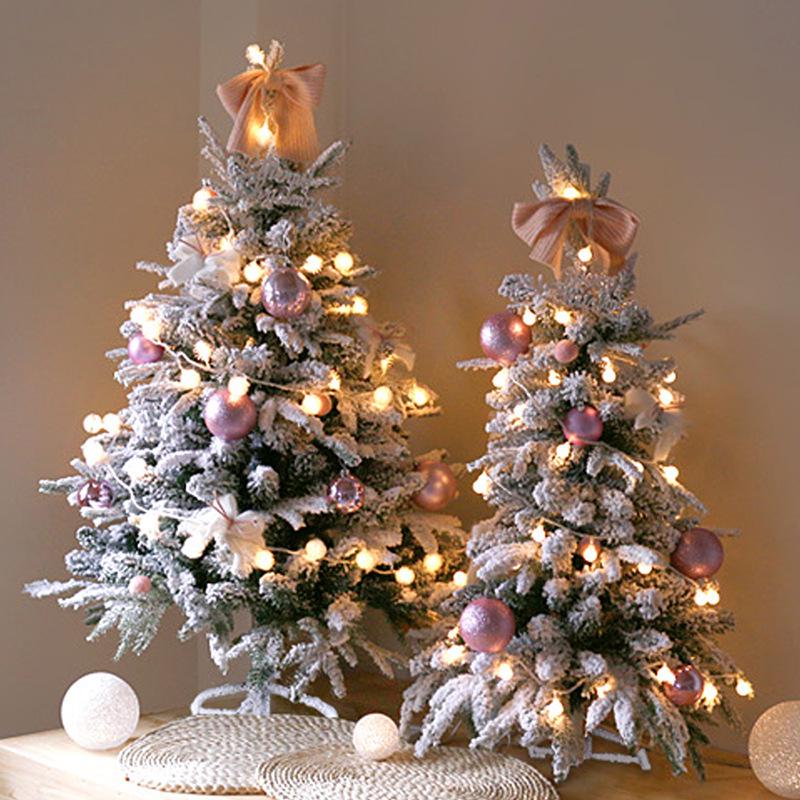 Qing Meng 1.2m Korean Flocked Christmas Tree Set with 60/90cm Decorations