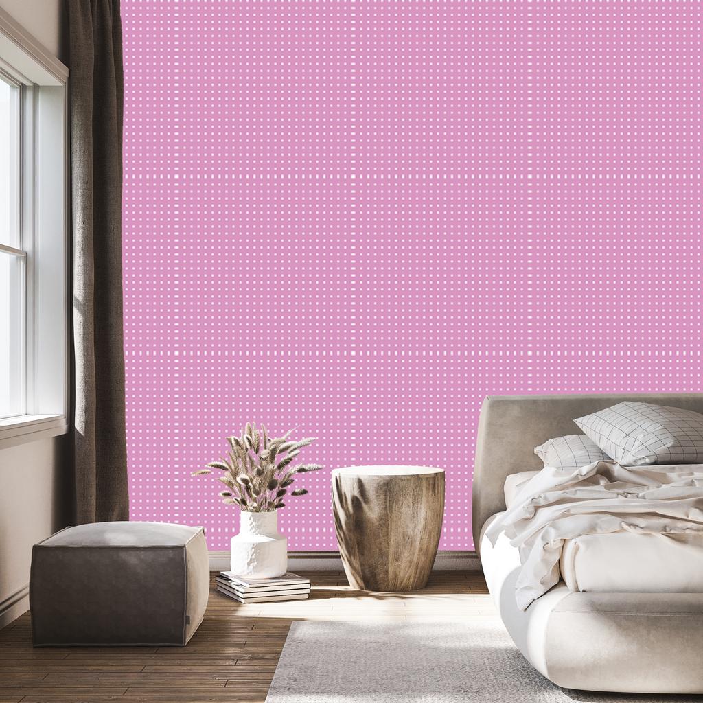 Dots wallpaper, powder pink background, powder pink center, 50x1000