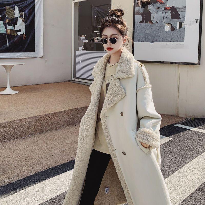 Winter new imitation lamb wool coat women's medium and long high-end loose thickened fur integrated coat
