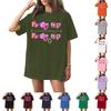 T-shirt Casual da Donna con Girocollo, Stampa Casuale, Manica Corta
