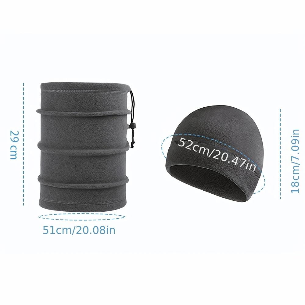1 Set Winter Thermal Warm Balaclava Set Thickened Polar Fleece Windproof For Cycling Running Skull Cap Face Cover Scarf