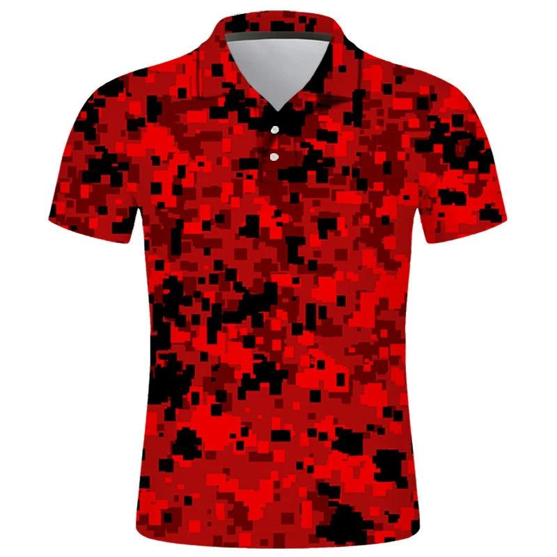 Casual Camo 3D Printed Polo Shirts For Men Clothes Veteran Streetwear Sport Running POLO Shirt Male Camouflage Lapel Button Tops