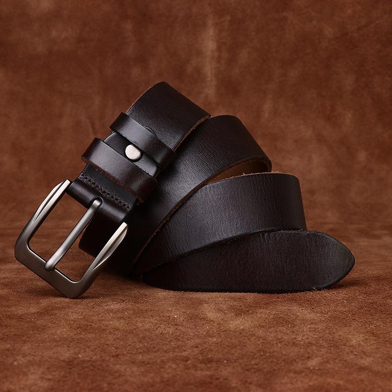 Retro Fashion Simple Versatile Casual Belt Men'S Leather Pin Buckle First Layer Cowhide Men'S Jeans Belt Men'S