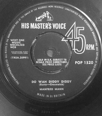 7inch Record MANFRED MANN  Do Wah Diddy Diddy POP1320 His Masters Vo 1964 UK Rock Used