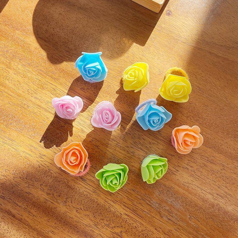 

10 шт. Новые милые мягкие розовые резинки для волос для девочек, эластичные, аксессуары для волос, детские резинки для волос, детские головные уборы