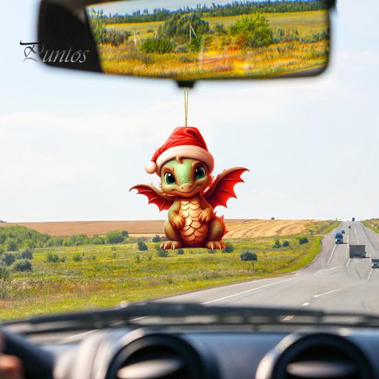 Christmas Dragon Pendant Cartoon Dragon Baby Acrylic Hanging Ornament Durable for Festive Tree Decoration