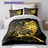 Attack on Titan Pattern Bedding,Quilt Set Quilt Cover Pillowcase Home Birthday Gift (1 * duvet cover + 2 * pillowcase, without core)