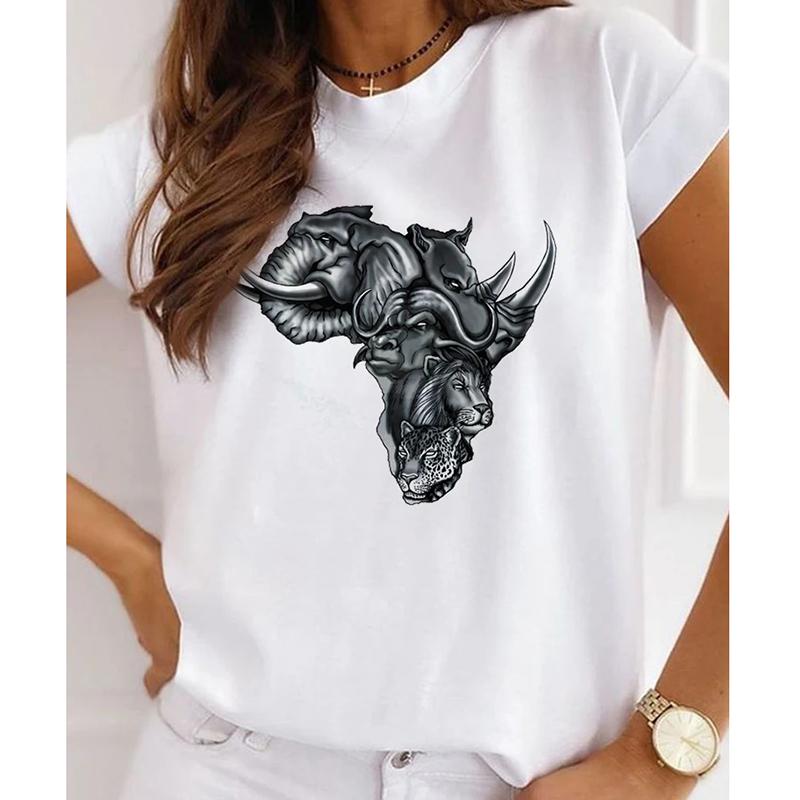 New African Funny Streetwear Fashion Girls TShirts Harajuku White Clothing Short Sleeve Summer Tees Casual FeUnisex ONeck Tops