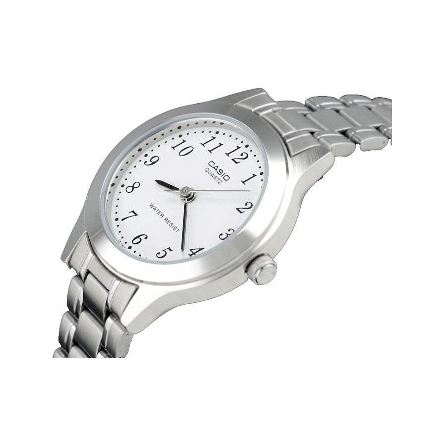 Casio Standard Series Fashion Business Retro Versatile Classic Pointer White Dial Waterproof Quartz Movement Stainless Steel Strap LTP-1128A-7B