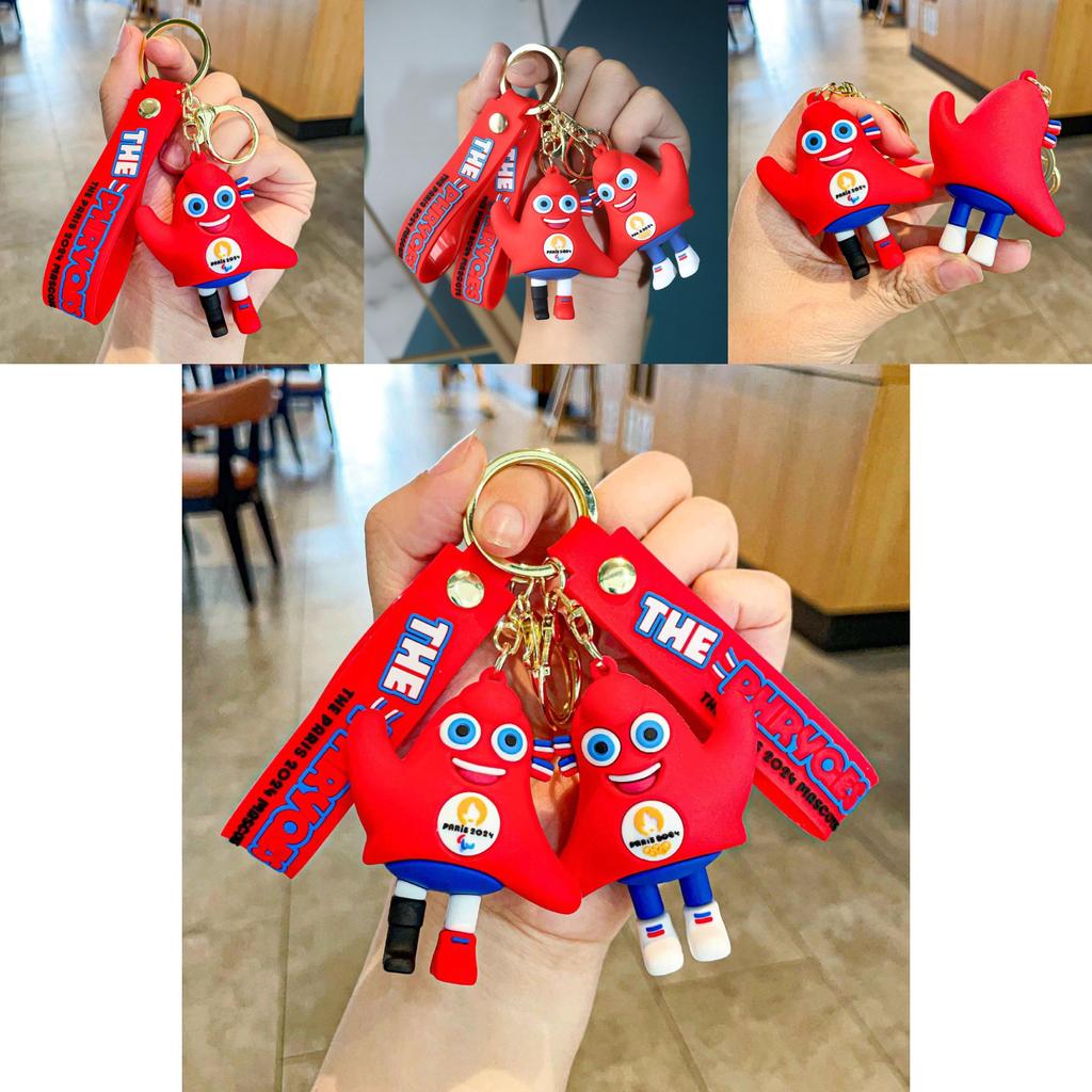 Adorable 2024 Paris Mascot Frigee Keychain Silicone Souvenir Perfect For Gifts
