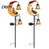 Automated Dusk To Dawn Lights Solar Christmas Garden Stake Light, 31.5 Inch Santa Snowman LED Pathway Lights, Easy Installation Outdoor Lighting
