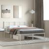 Vidaxl White Metal Bed Frame with Headboard, 140X200 Cm