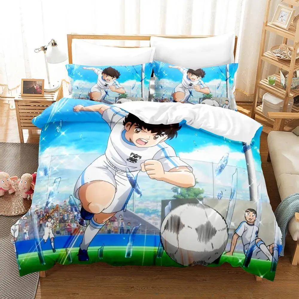 3D Print New Captain Tsubasa Bedding Set Soft Comforter Cover With 1/2Pcs Pillow Shams For Kids Adults Microfiber Quilt Cover