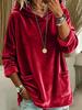 European and American new casual fashion hooded loose suede pocket solid color long-sleeved women's pullover sweater