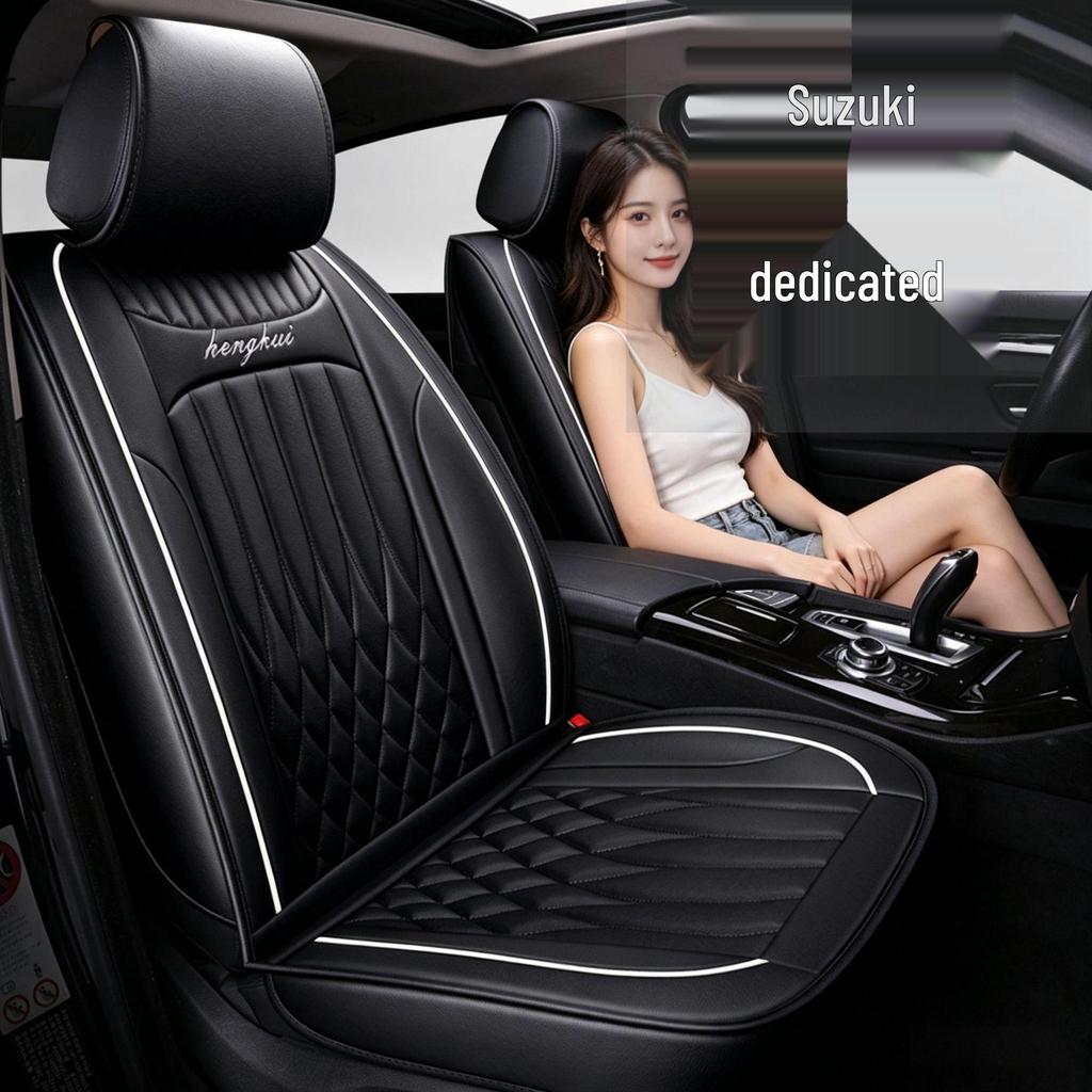 Universal Leather Car Seat Cover Set for Suzuki Tianyu SX4 Hatchback - Full Coverage, Four Seasons Use