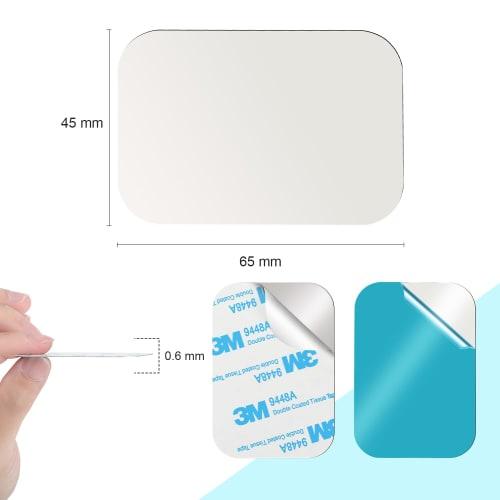 AYAMINA Steel Plates, Magnetic Support Plates with Double-Sided Tape, for Suction Cups, 65x45mm, Set of 12