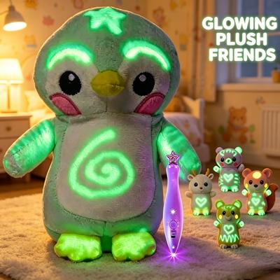 Juguete de Peluche Graffiti Borrable GlowMate Brilla en la Oscuridad con Dibujo Mágico Relleno Suave Animales Regalo de Cumpleaños para Niños y Niñas