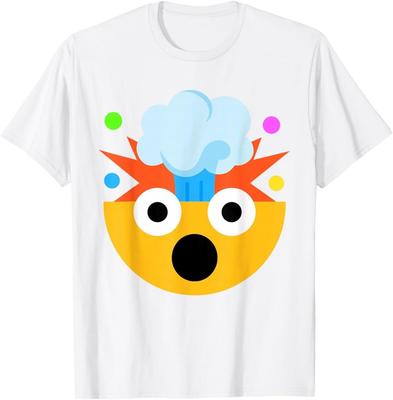 Lustiges Emoticon Schockiertes Gesicht mit explodierendem Kopf T-Shirt