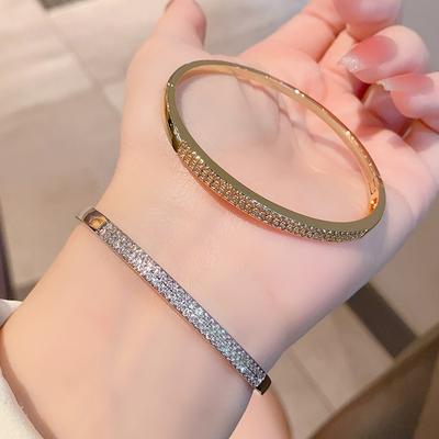Pełna diamentów cyrkonowa bransoletka błyszczący niszowy design temperament wszechstronna osobowość bransoletka biżuteria