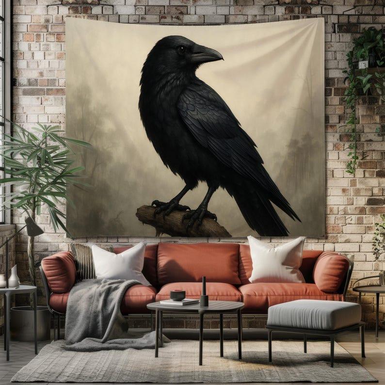 Witch Raven tapestry 75x100 чёрный